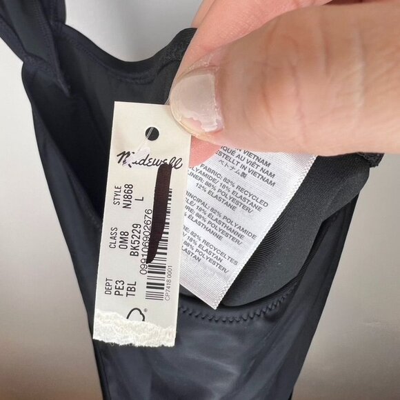 Madewell Cinched Cutout One-Piece Black Swim Suit Size L NWT *Slight flaw* - Picture 6 of 8